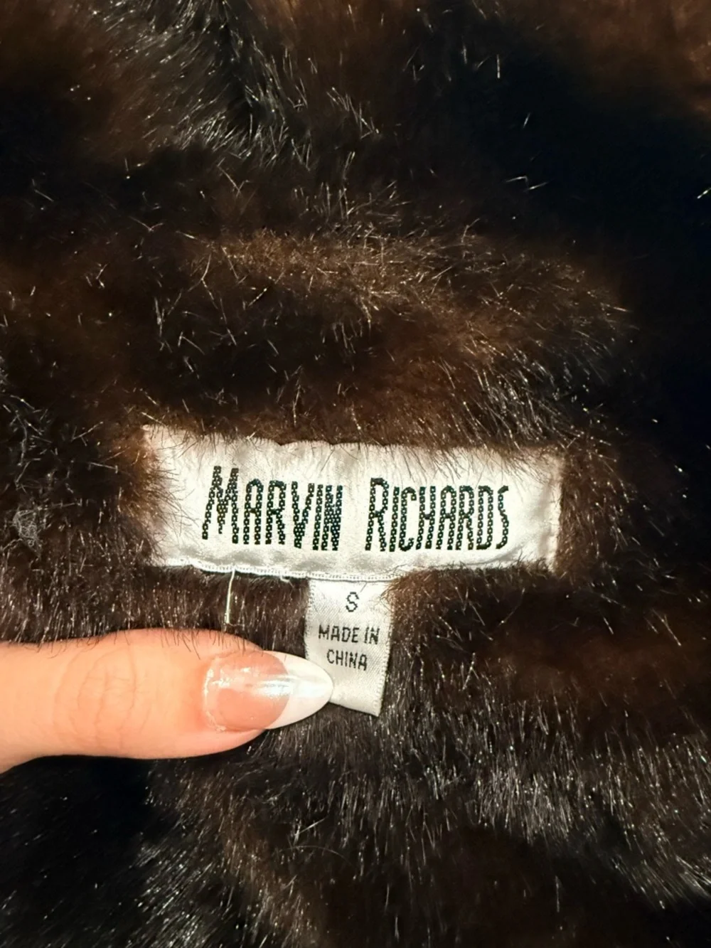 MARVIN RICHARDS Vintage Faux Fur Lined Denim Coat (Sz S)